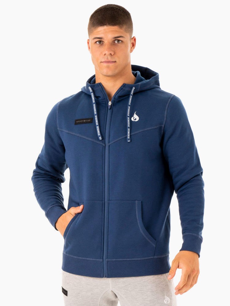 Ryderwear Recharge Zip Up Hoodie Blå | NMF-406927