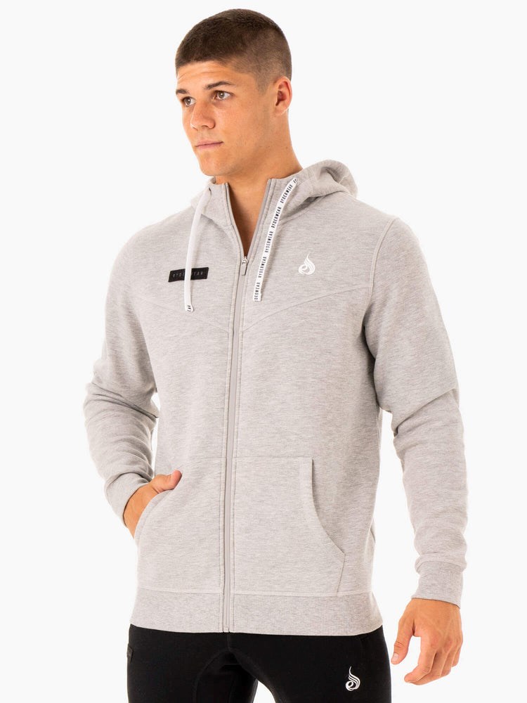 Ryderwear Recharge Zip Up Hoodie Grå | MCL-479685