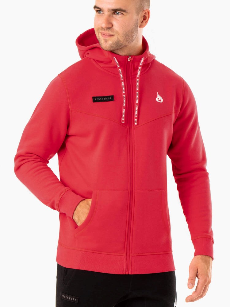 Ryderwear Recharge Zip Up Hoodie Röda | BHJ-602479