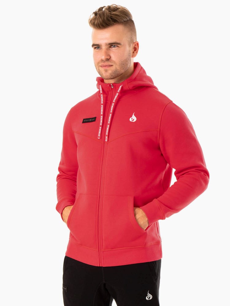 Ryderwear Recharge Zip Up Hoodie Röda | UVX-246305