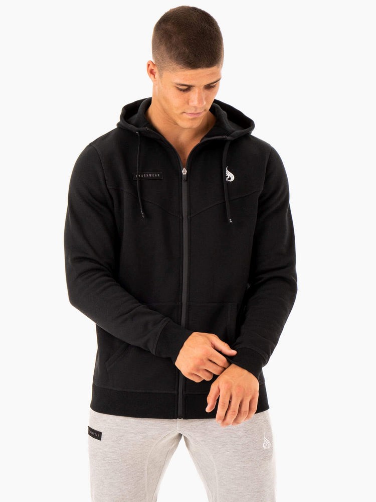 Ryderwear Recharge Zip Up Hoodie Svarta | EHM-908231