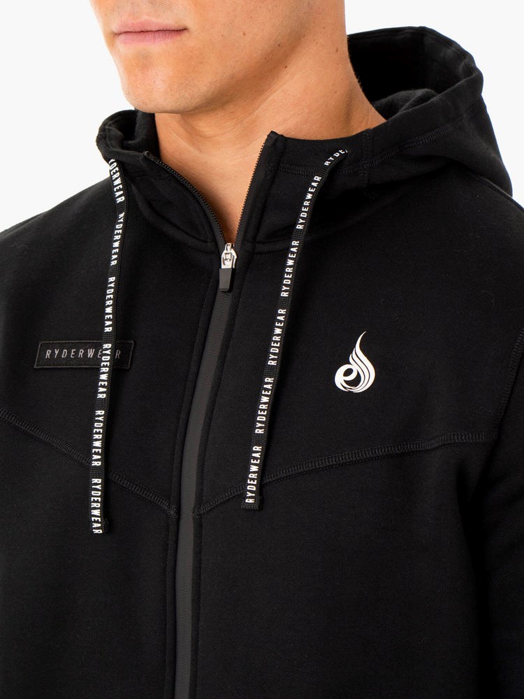 Ryderwear Recharge Zip Up Hoodie Svarta | EHM-908231