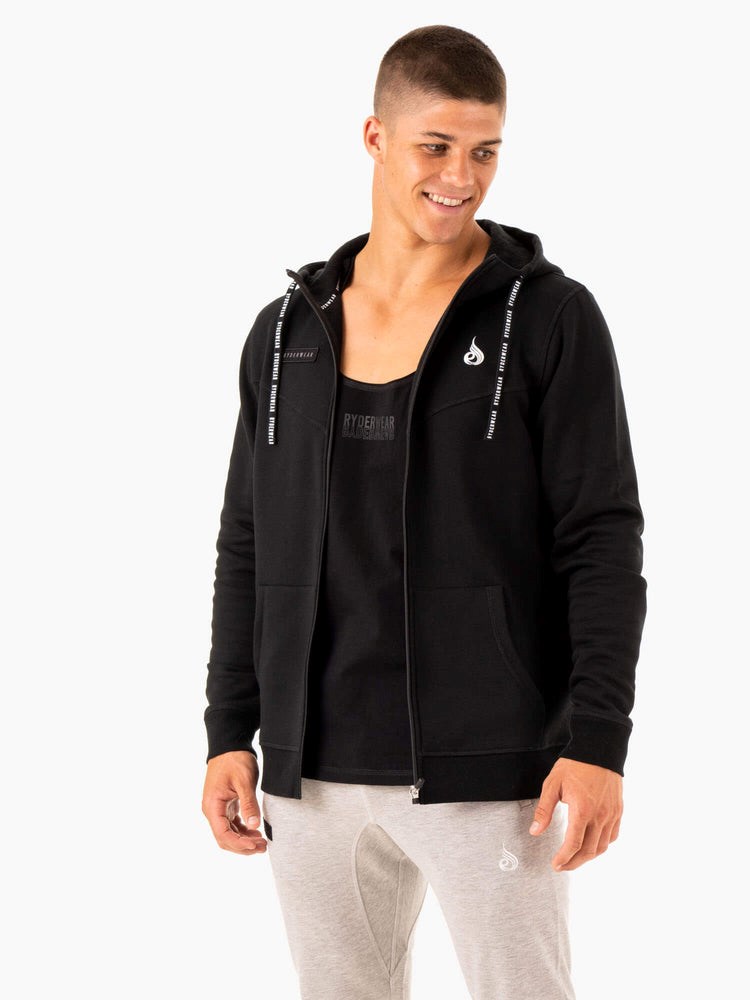 Ryderwear Recharge Zip Up Hoodie Svarta | EHM-908231