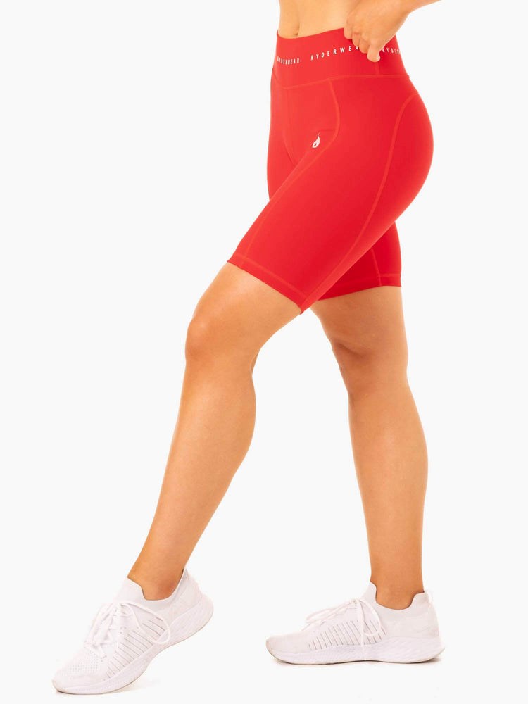 Ryderwear Reflex High Waisted Bike Shorts Röda | NIM-527109