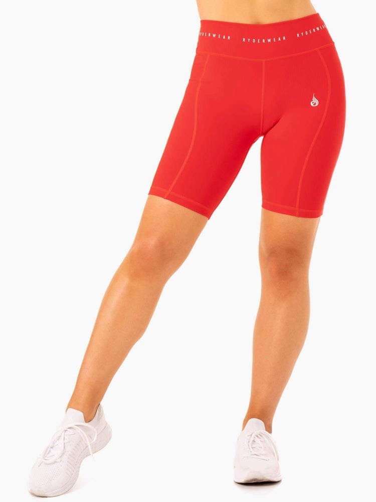 Ryderwear Reflex High Waisted Bike Shorts Röda | NIM-527109