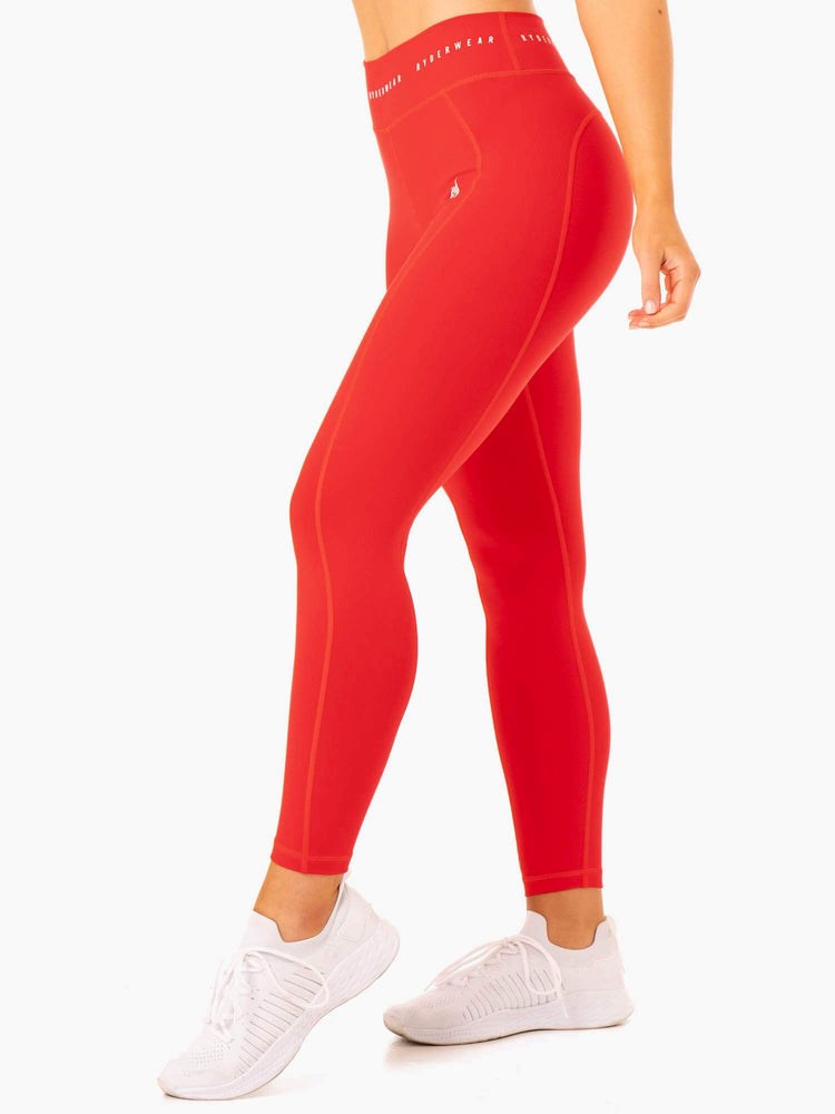 Ryderwear Reflex High Waisted Leggings Röda | MEP-139826