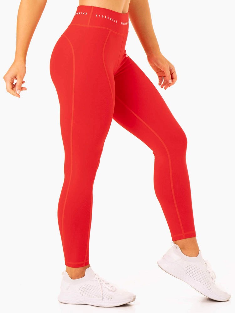 Ryderwear Reflex High Waisted Leggings Röda | MEP-139826