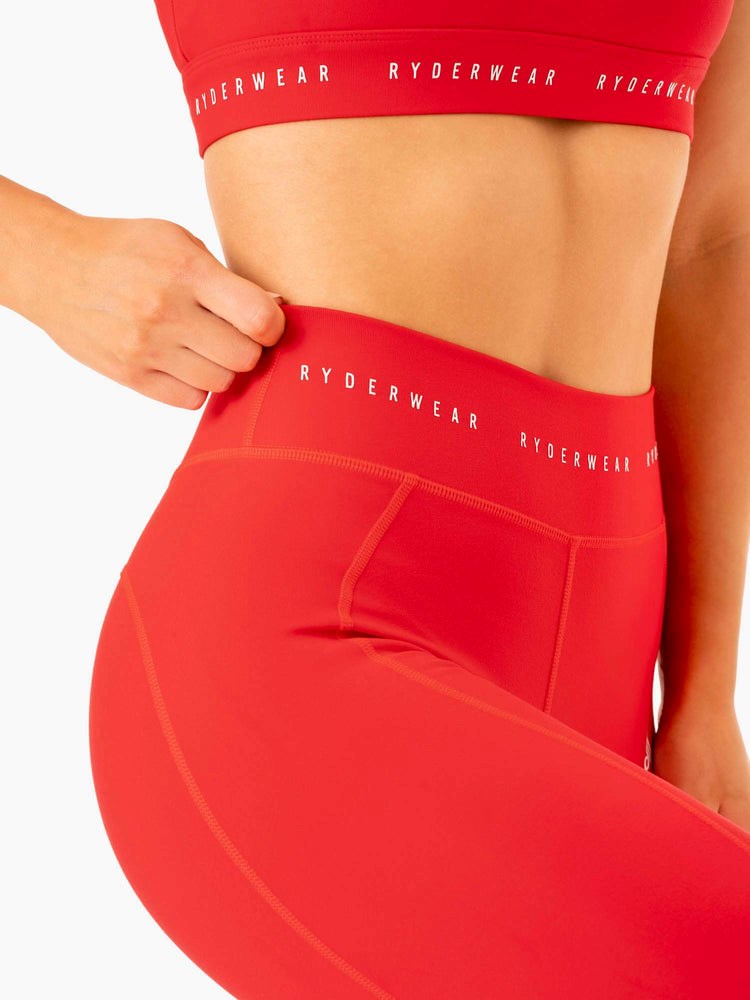 Ryderwear Reflex High Waisted Leggings Röda | MEP-139826