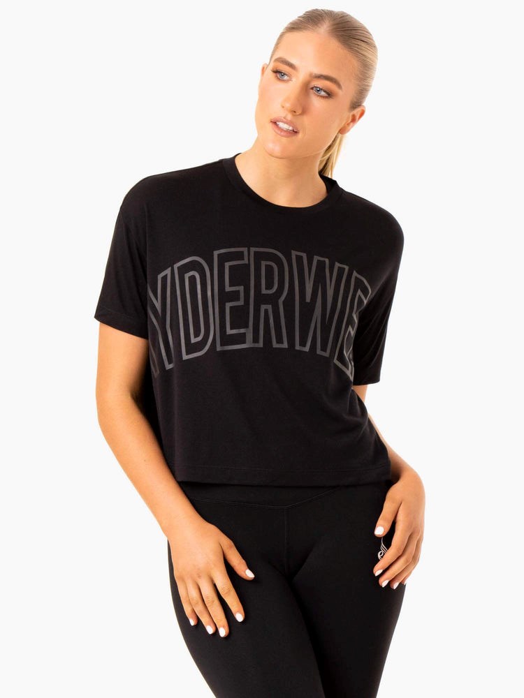 Ryderwear Replay Boxy Tee Svarta | CTM-982450