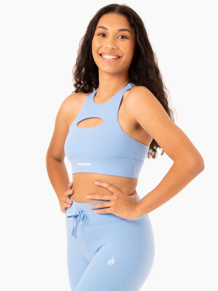 Ryderwear Replay Cut Out Sports Bra Blå | FBP-658127