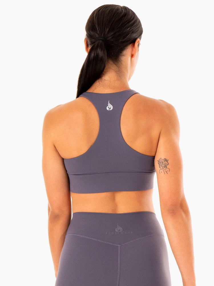 Ryderwear Replay Cut Out Sports Bra Charcoal | QBL-937158