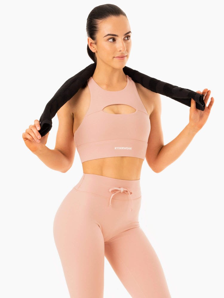 Ryderwear Replay Cut Out Sports Bra Nude | TBH-962570