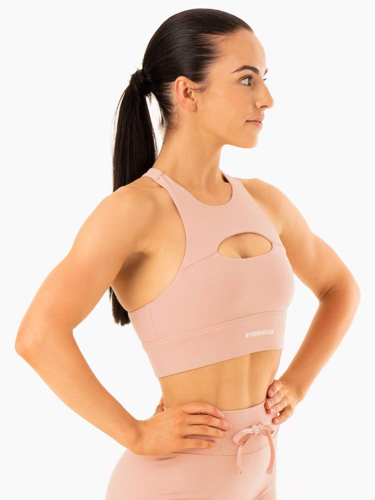 Ryderwear Replay Cut Out Sports Bra Nude | TBH-962570