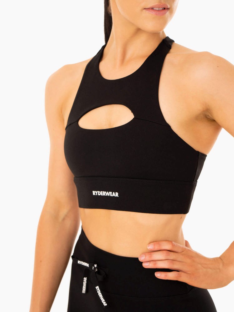 Ryderwear Replay Cut Out Sports Bra Svarta | BDG-318706