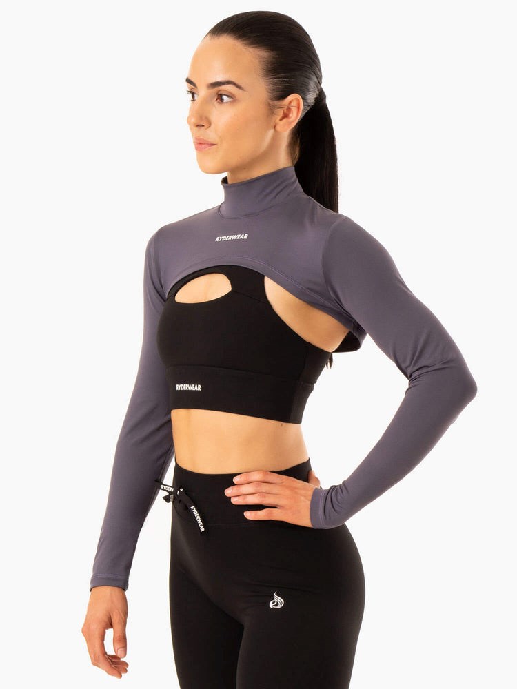 Ryderwear Replay Super Crop Charcoal | LHO-354280