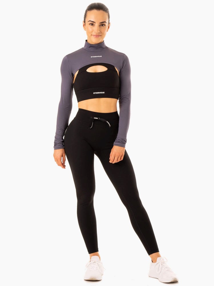 Ryderwear Replay Super Crop Charcoal | LHO-354280