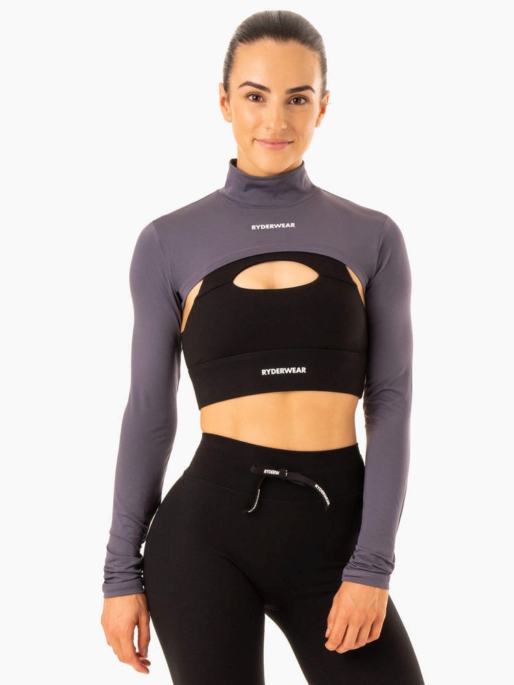 Ryderwear Replay Super Crop Charcoal | LHO-354280