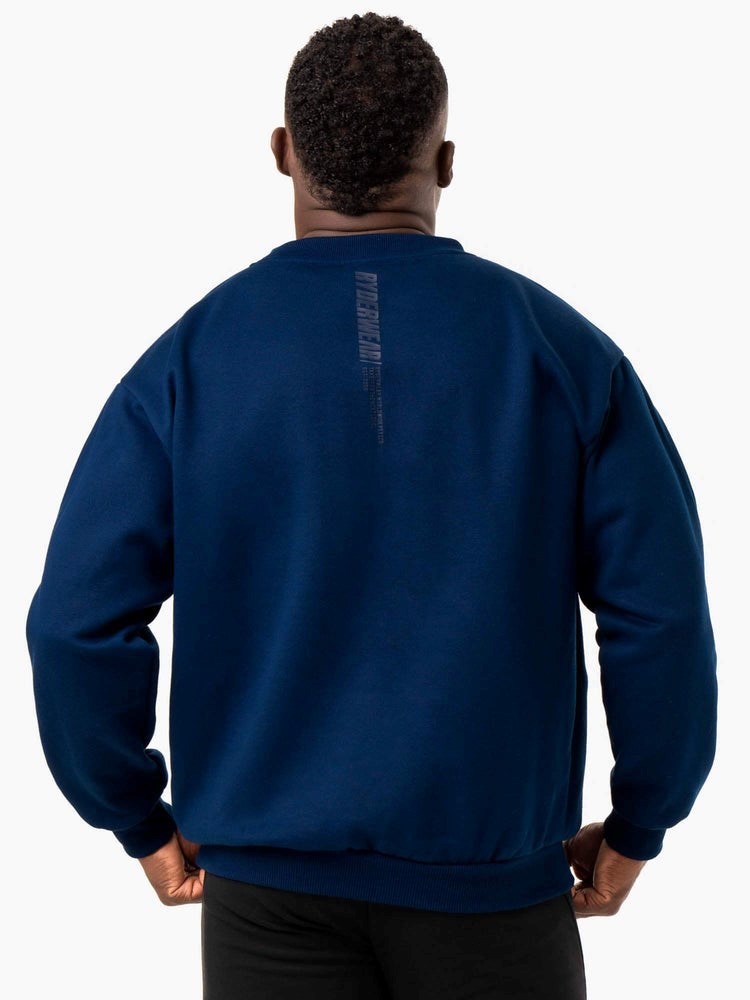 Ryderwear Reset Fleece Crew Neck Blå | WBN-873950