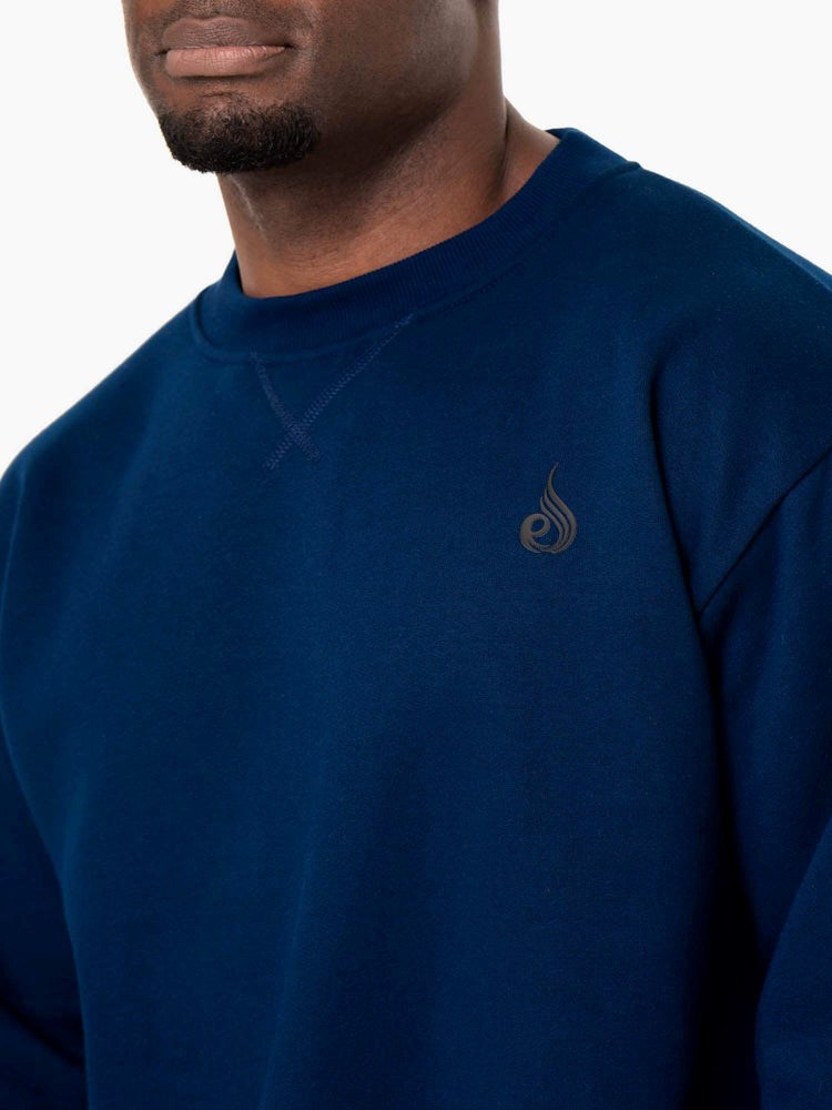 Ryderwear Reset Fleece Crew Neck Blå | WBN-873950