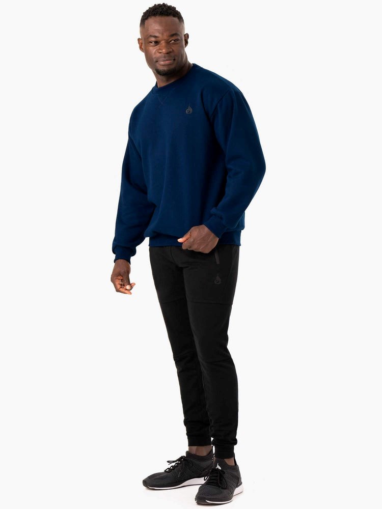 Ryderwear Reset Fleece Crew Neck Blå | WBN-873950