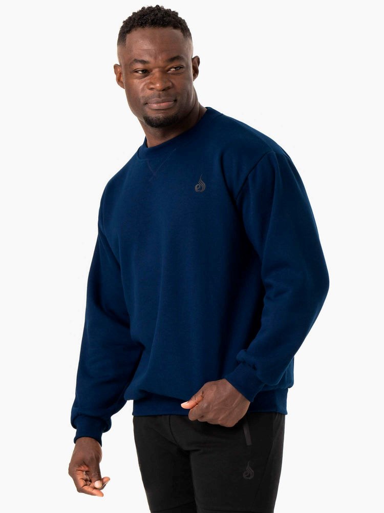 Ryderwear Reset Fleece Crew Neck Blå | WBN-873950