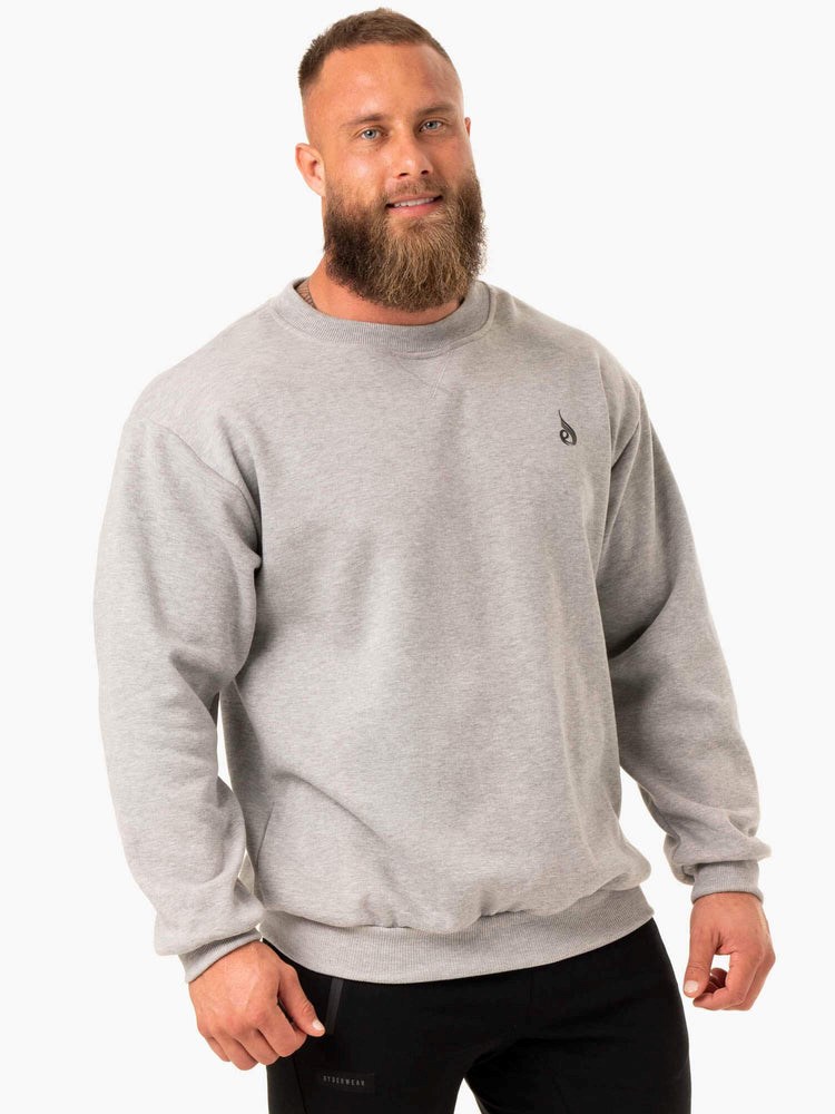 Ryderwear Reset Fleece Crew Neck Grå | IXQ-904235