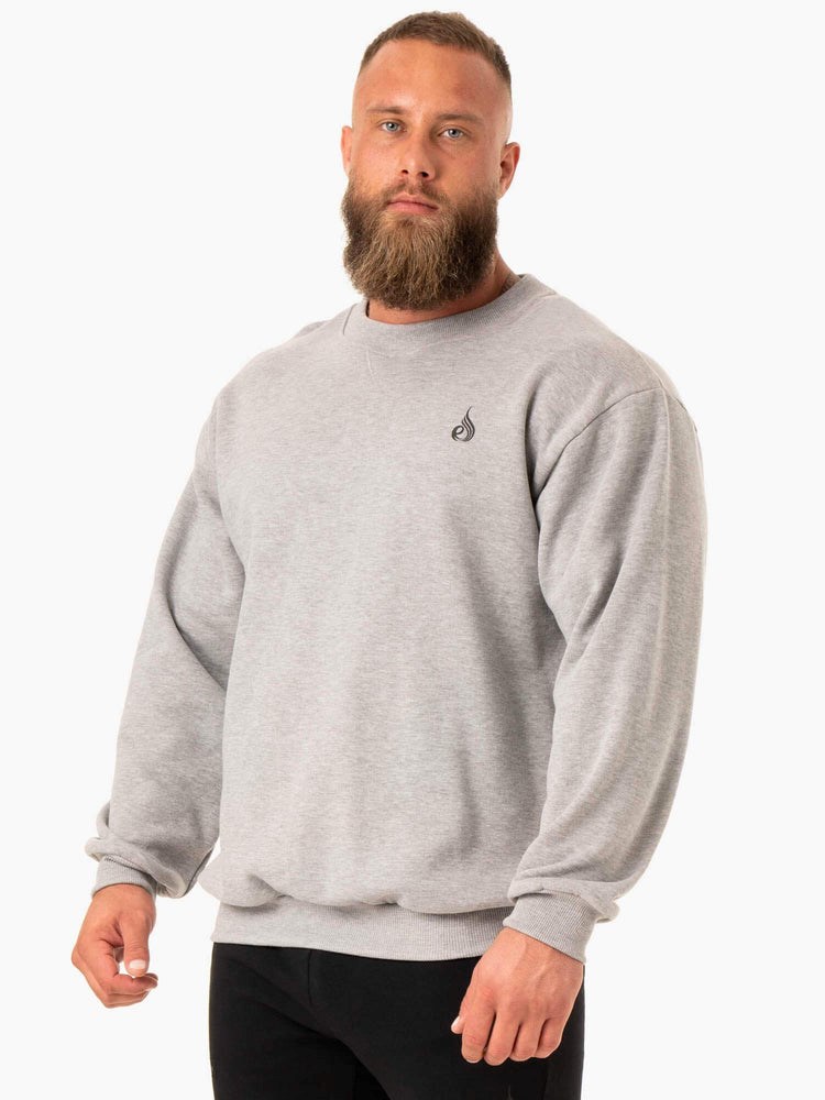 Ryderwear Reset Fleece Crew Neck Grå | IXQ-904235