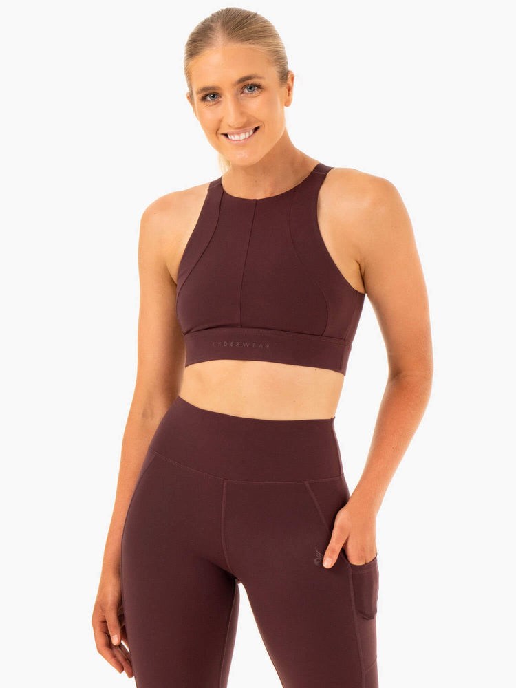 Ryderwear Reset High Impact Sports Bra Choklad | EQY-027691