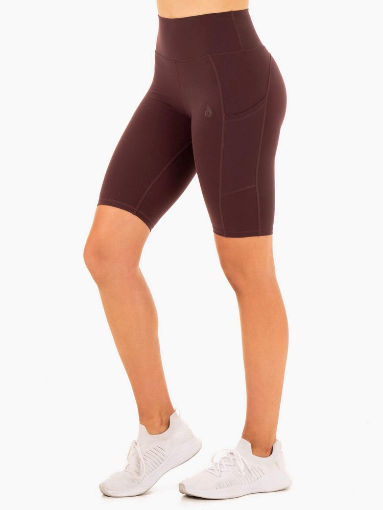 Ryderwear Reset High Waisted Pocket Bike Shorts Choklad | QVH-378296