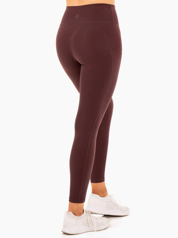 Ryderwear Reset High Waisted Pocket Leggings Choklad | NAR-186942