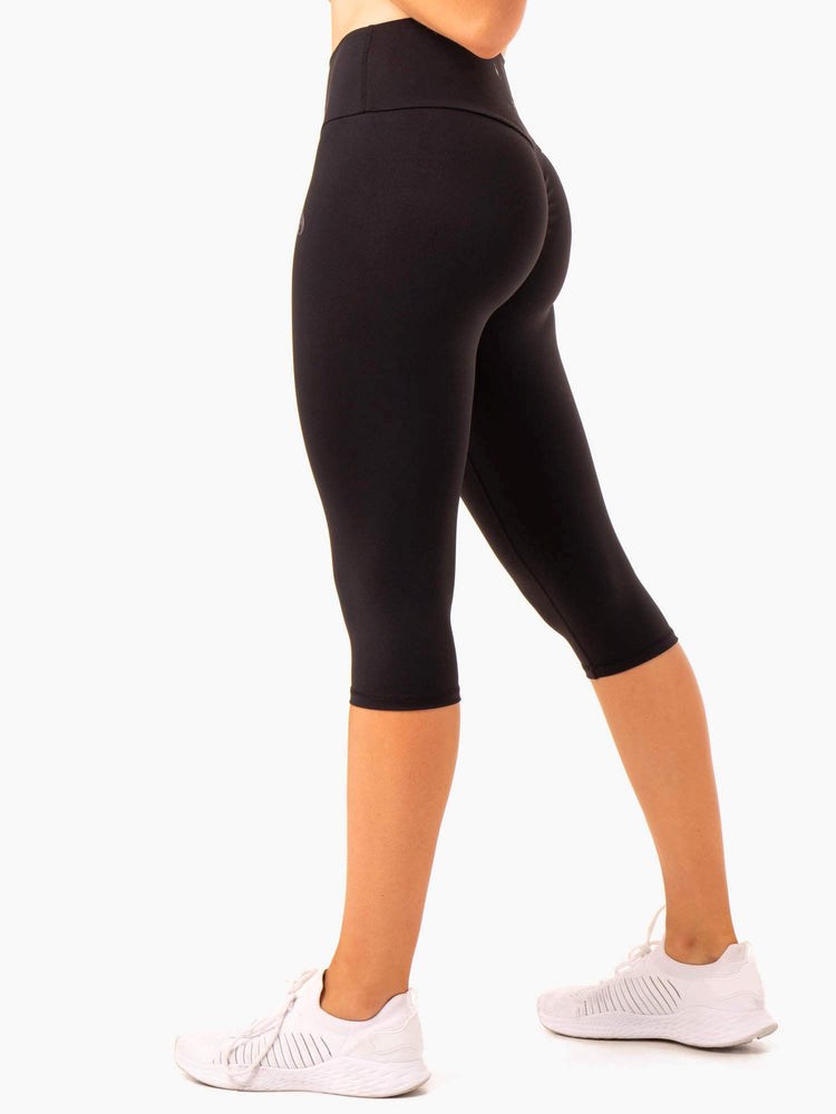 Ryderwear Reset High Waisted Scrunch Capri Leggings Svarta | AEC-416853