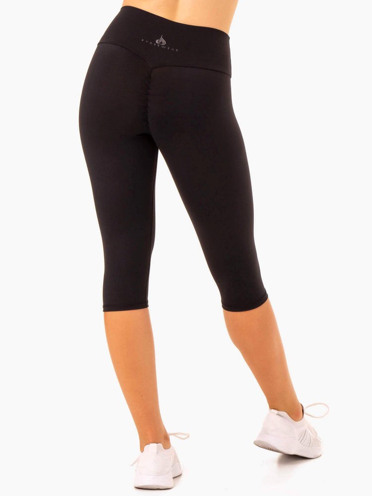 Ryderwear Reset High Waisted Scrunch Capri Leggings Svarta | AEC-416853