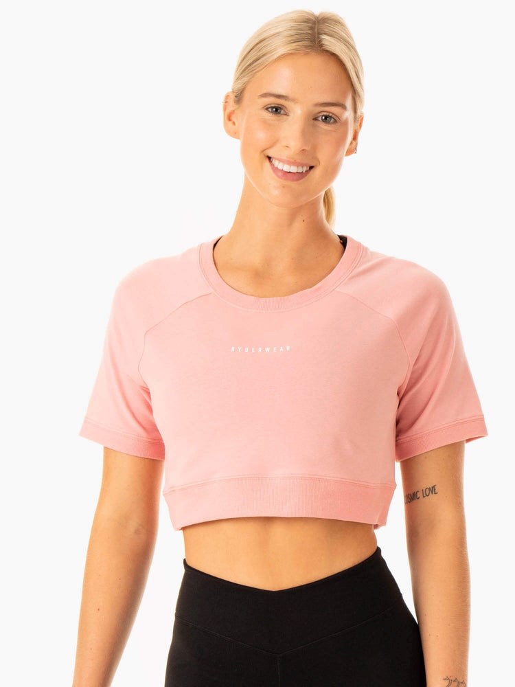 Ryderwear Revival Bomull T-Shirt Rosa | UKL-574032