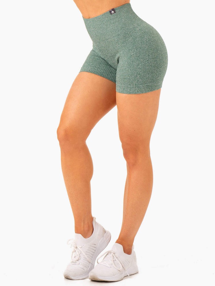 Ryderwear Rib Seamless Shorts Gröna | TLH-015427