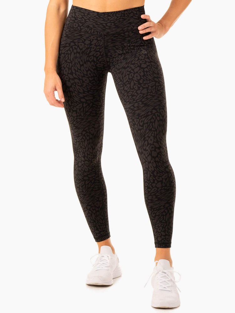 Ryderwear Rotation High Waisted Scrunch Leggings Svarta Leopard | LKA-203965