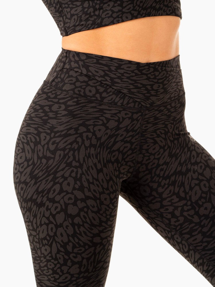 Ryderwear Rotation High Waisted Scrunch Leggings Svarta Leopard | LKA-203965