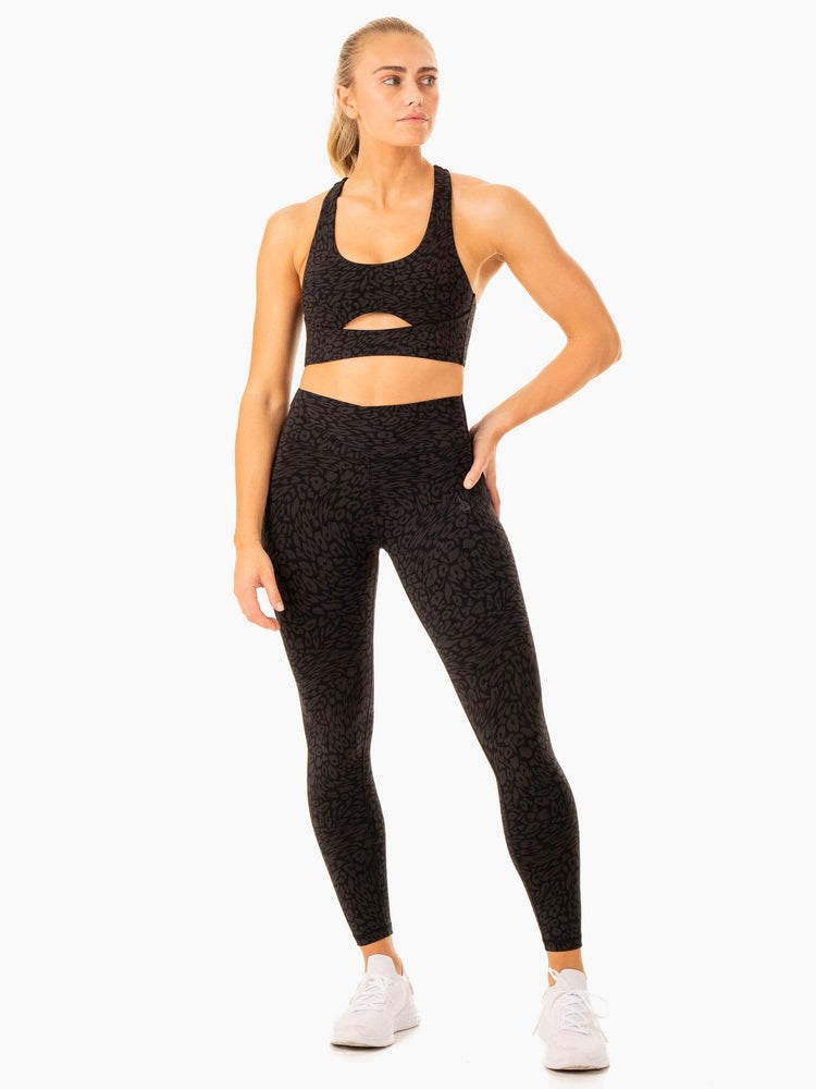 Ryderwear Rotation High Waisted Scrunch Leggings Svarta Leopard | LKA-203965