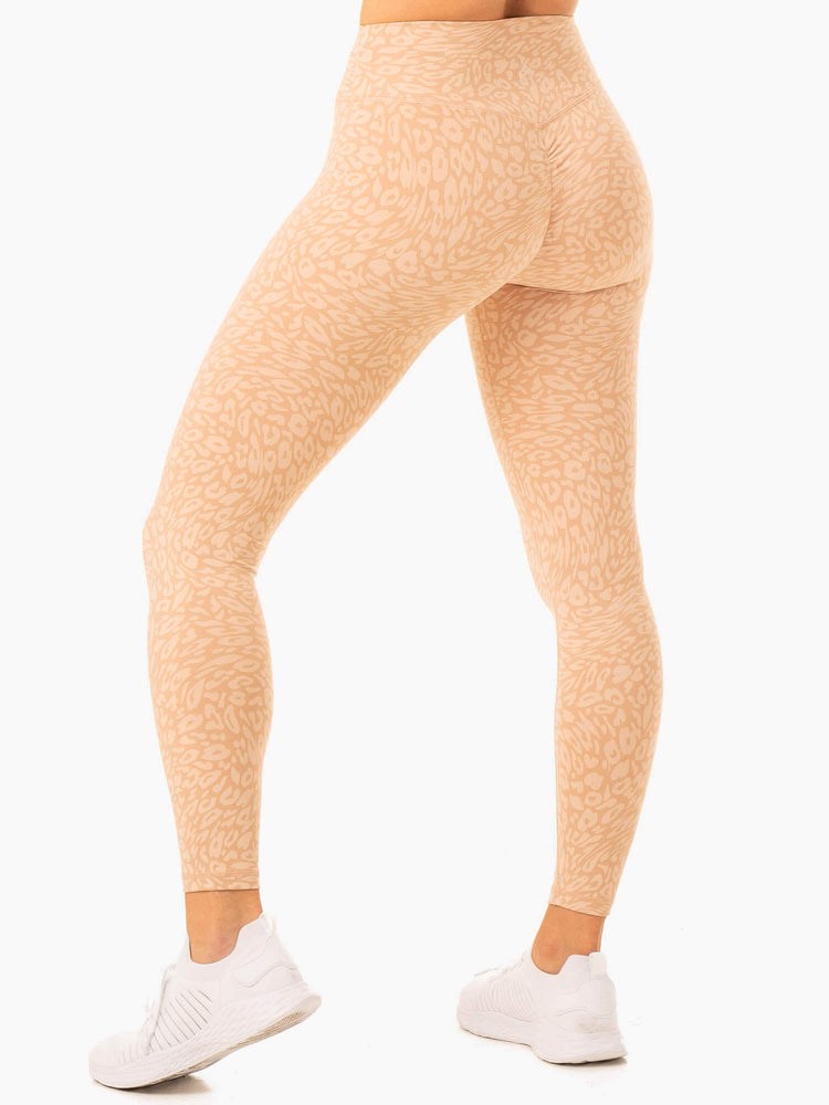 Ryderwear Rotation High Waisted Scrunch Leggings Leopard | POD-719642