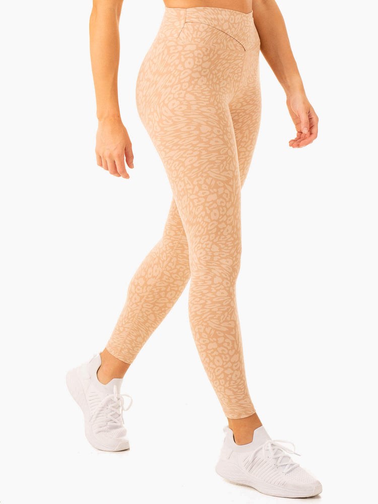 Ryderwear Rotation High Waisted Scrunch Leggings Leopard | POD-719642