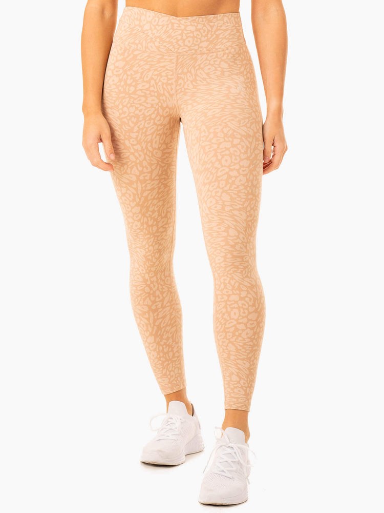 Ryderwear Rotation High Waisted Scrunch Leggings Leopard | POD-719642