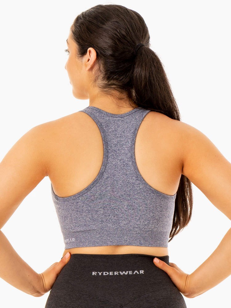 Ryderwear Sculpt Seamless Racer Back Sports Bra Marinblå | BGT-245781