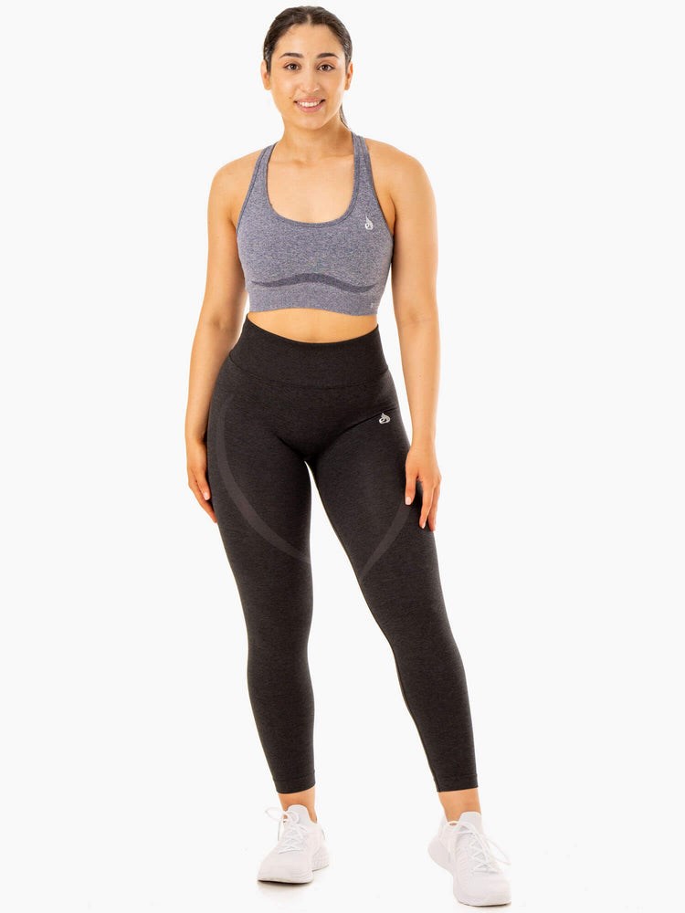 Ryderwear Sculpt Seamless Racer Back Sports Bra Marinblå | BGT-245781