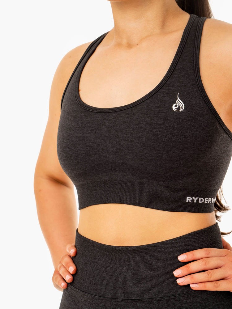 Ryderwear Sculpt Seamless Racer Back Sports Bra Svarta | JZA-326075