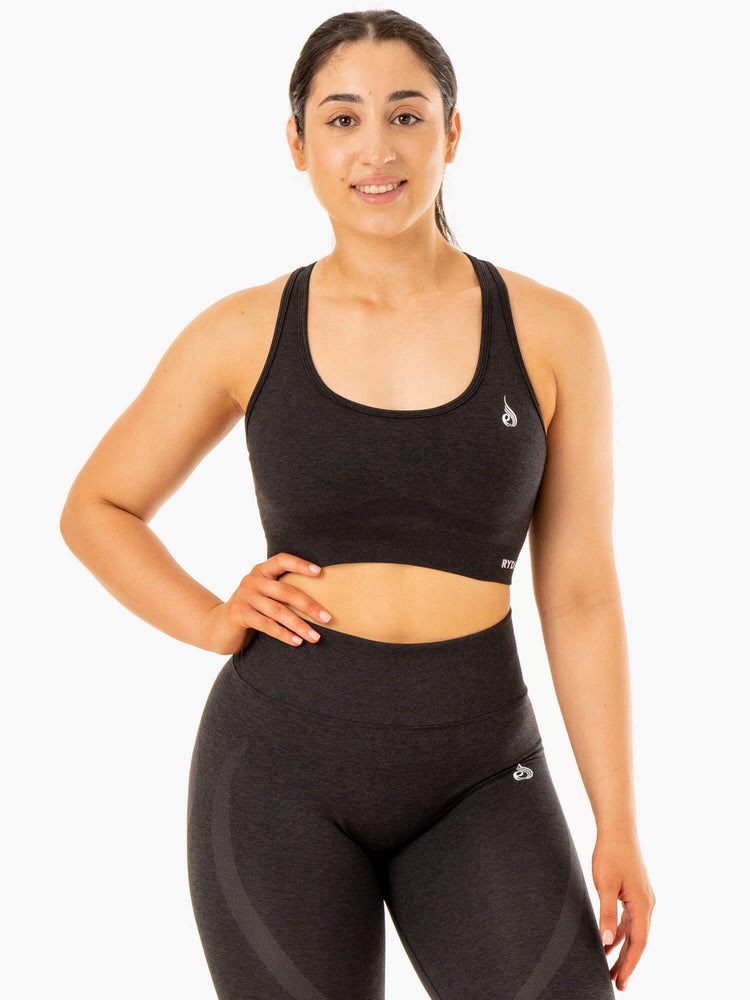 Ryderwear Sculpt Seamless Racer Back Sports Bra Svarta | JZA-326075