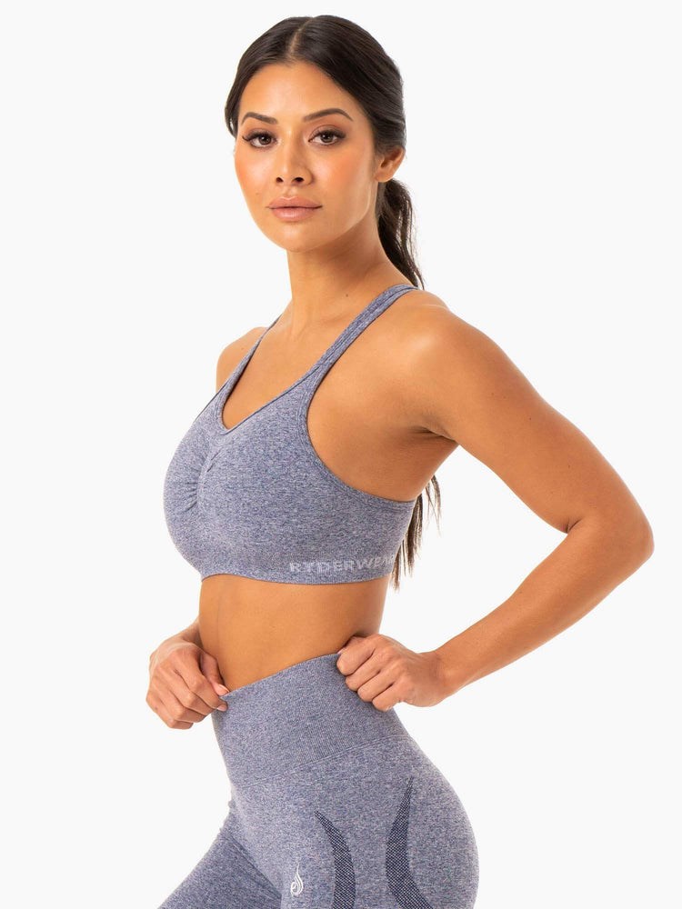 Ryderwear Sculpt Seamless Sports Bra Marinblå | QDB-705364