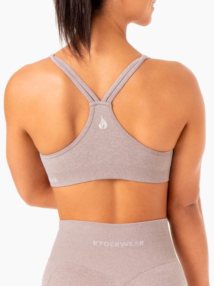 Ryderwear Sculpt Seamless Sports Bra Mushroom Marl | FOK-358019