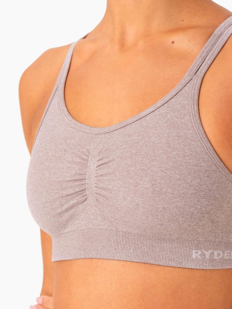 Ryderwear Sculpt Seamless Sports Bra Mushroom Marl | FOK-358019