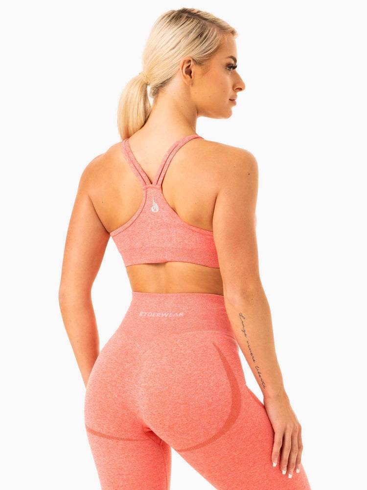 Ryderwear Sculpt Seamless Sports Bra Peach Marl | IWH-196380