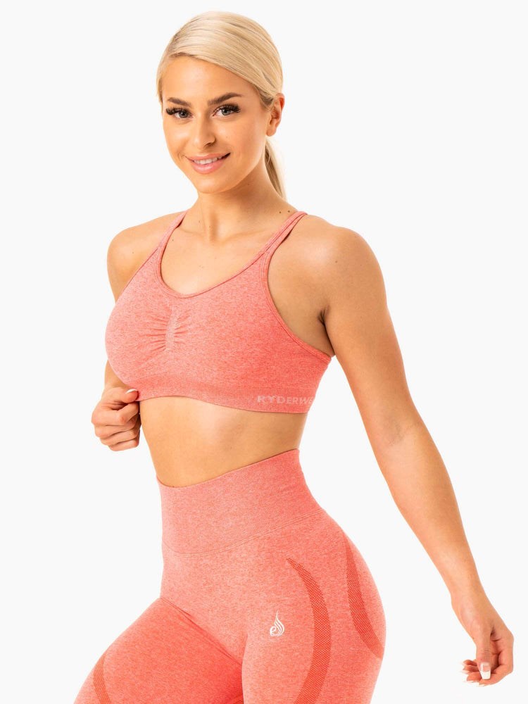 Ryderwear Sculpt Seamless Sports Bra Peach Marl | IWH-196380