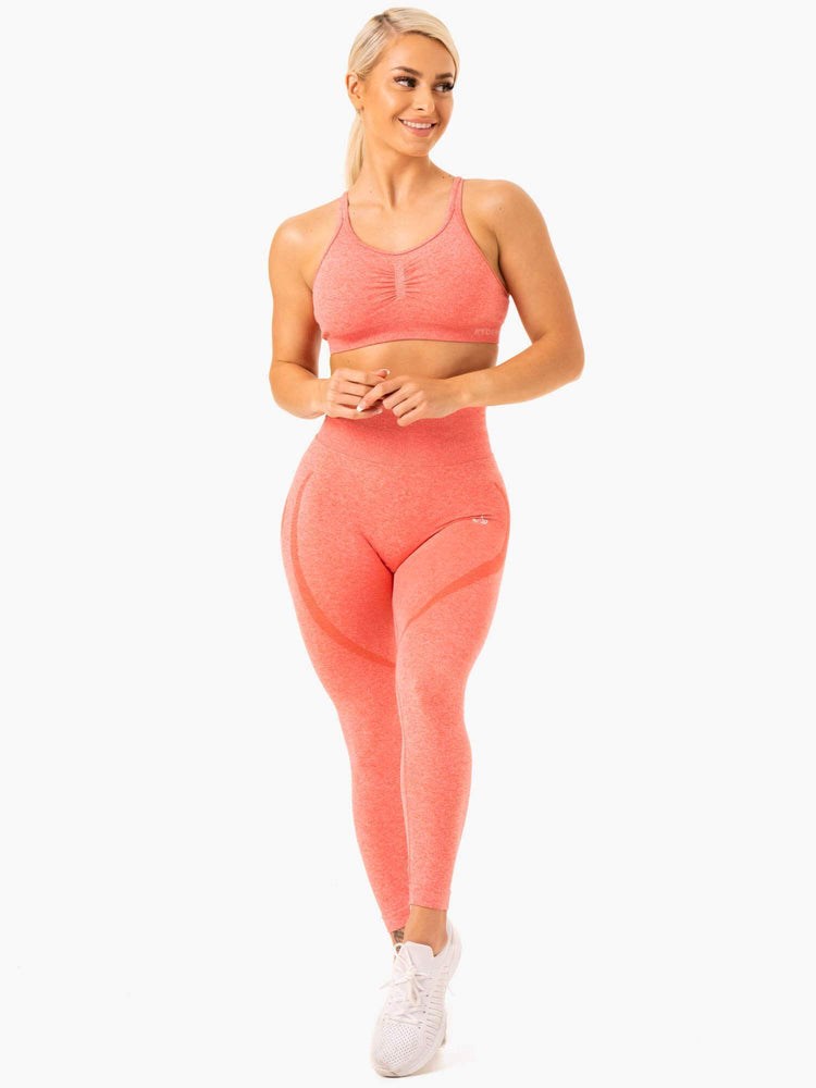 Ryderwear Sculpt Seamless Sports Bra Peach Marl | IWH-196380